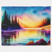 Zomerachtergrond met palmbomen-56790 fleece deken (Voorkant (Horizontaal))