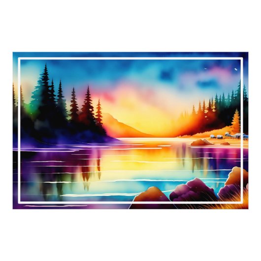 Zomerachtergrond met palmbomen-56790 foto afdruk (Voorkant)