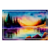 Zomerachtergrond met palmbomen-56790 perfect poster (Voorkant)