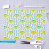 Zomerachtig blauw en geel citroenen bloempatroon  tissuepapier (Craft)
