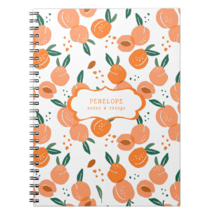 Zomerachtig Zoete Perzik Patroon Monogram Notiti Notitieboek