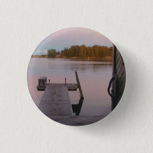 Zomeravond in de zweedse archipel ronde button 3,2 cm (Voorkant)