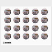 Zomeravond in de zweedse archipel ronde sticker (Vel)