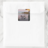 Zomeravond in de zweedse archipel vierkante sticker (Tas)