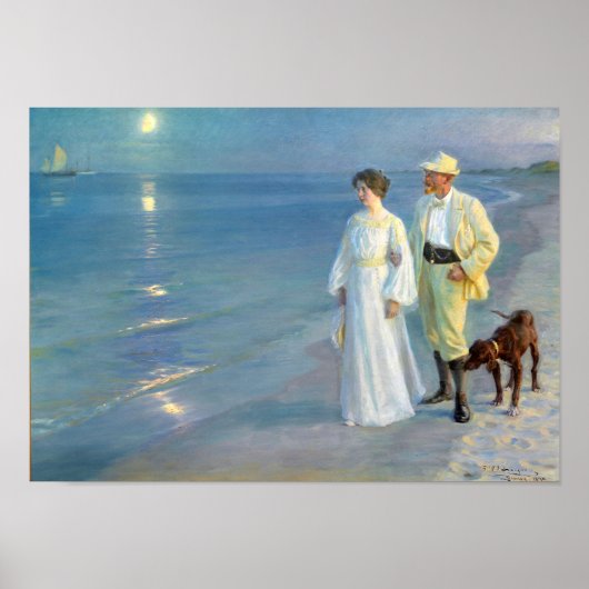Zomeravond op het strand bij Skagen, P.S. Kroyer Poster (Voorkant)