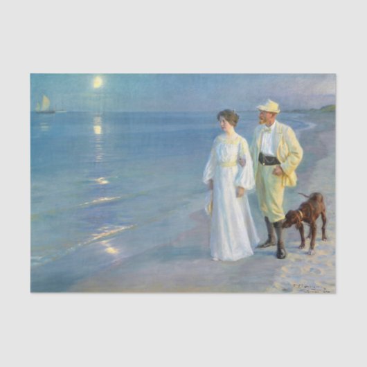 Zomeravond op het strand bij Skagen, P.S. Kroyer Tissuepapier (Voorkant)