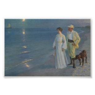 Zomeravond op het strand van Skagen Foto Afdruk
