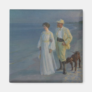 Zomeravond op het strand van Skagen Magneet