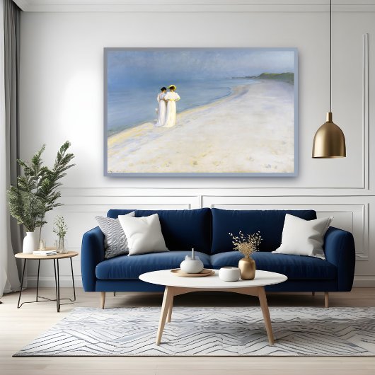 Zomeravond op Skagen's Beach, P.S.Krøyer, Kunst Poster