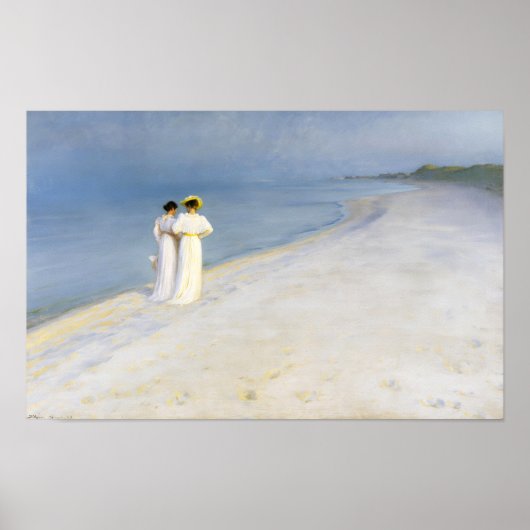 Zomeravond op Skagen's Beach, P.S.Krøyer, Kunst Poster (Voorkant)