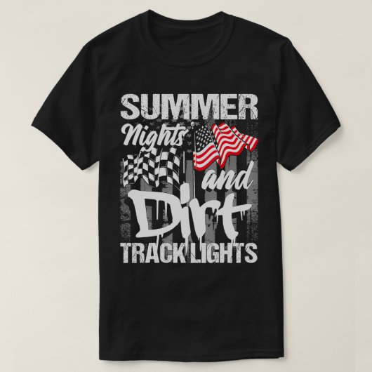 Zomeravonden en Dirt Track Lights Sprint Racing T-shirt (Design voorkant)
