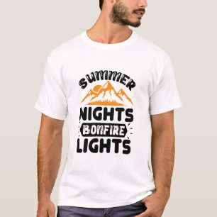 Zomeravonden kampvuur lichten  t-shirt