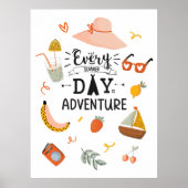 Zomeravontuur Quote Kleurrijke Kinder kinderkamer Poster (Voorkant)