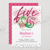 Zomerballon Brieven Melon 5e verjaardag Kaart (Voorkant / Achterkant)