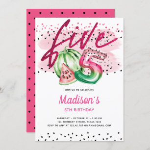 Zomerballon Brieven Melon 5e verjaardag Kaart