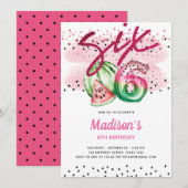 Zomerballon Brieven Melon 6e Verjaardag Kaart (Voorkant / Achterkant)