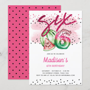 Zomerballon Brieven Melon 6e Verjaardag Kaart