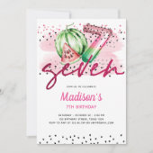 Zomerballon Brieven Melon 7e Verjaardag Kaart (Voorkant)