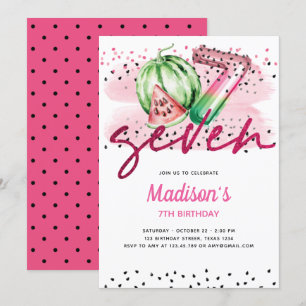 Zomerballon Brieven Melon 7e Verjaardag Kaart