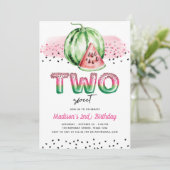 Zomerballon Brieven Melon Twee Zoete Verjaardag Kaart (Staand voorkant)