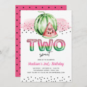 Zomerballon Brieven Melon Twee Zoete Verjaardag Kaart (Voorkant / Achterkant)