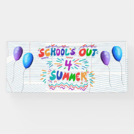 Zomerbanner voor het einde van het schooljaar spandoek