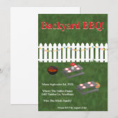 Zomerbarbecue Tuinfeest Uitnodiging (Voorkant / Achterkant)