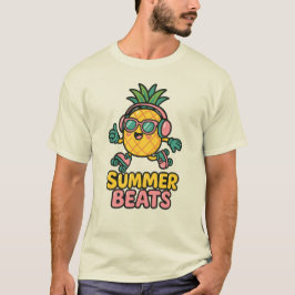 Zomerbeats – Maanig Ananas met Hoofdtelefoon T-shirt