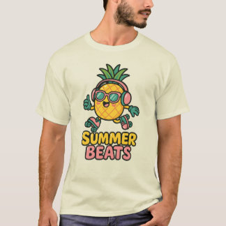 Zomerbeats – Maanig Ananas met Hoofdtelefoon T-shirt