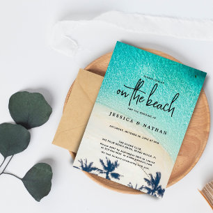 Zomerbestemming op de Sandy Palm Beach bruiloft Kaart