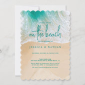 Zomerbestemming op het Blauwgroen strand bruiloft Kaart (Voorkant)