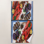 Zomerbiefstuk en garnalen strandlaken (Voorkant)