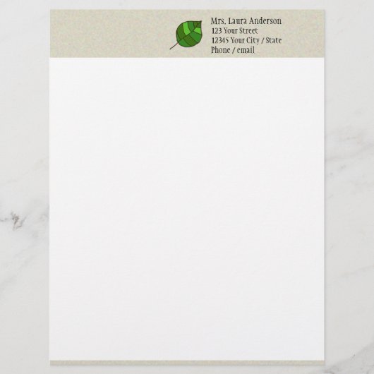Zomerbladeren groen custom briefhoofd (Voorkant)