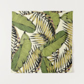 Zomerbladeren, takken, decoratief naadloos patroon wandkleed (Voorkant (horizontaal))