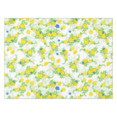 Zomerblauw en Geel Citroenen Bloemmotief Tafelkleed (Voorkant (Horizontaal))