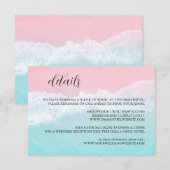 Zomerblauw, Roze Ocean Beach Details Informatiekaartje (Voorkant / Achterkant)