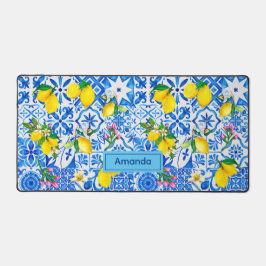Zomerblauw Siciliaanse Amalfi Mediterrane majolica Bureaumat
