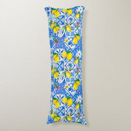 Zomerblauw Siciliaanse Amalfi Mediterrane majolica Lichaamskussen