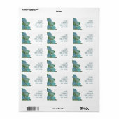 Zomerblauwe Hydrangea boeket Etiket (Full Sheet)