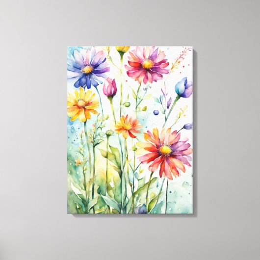 Zomerbloei - een Waterverf genot Canvas Afdruk (Voorkant)
