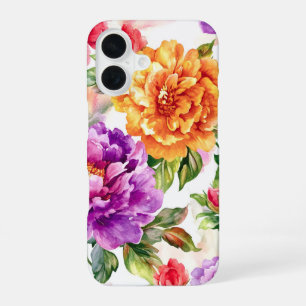 zomerbloei Waterverf bloemen iPhone 16 Hoesje