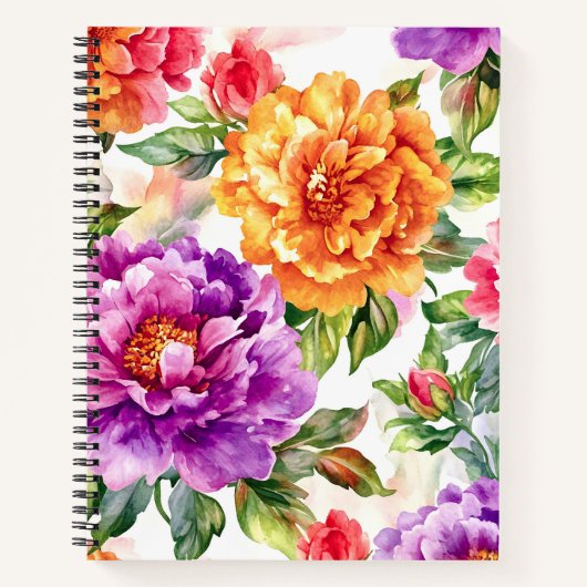 zomerbloei Waterverf bloemen Notitieboek (Voorkant)