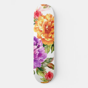 zomerbloei Waterverf bloemen Persoonlijk Skateboard