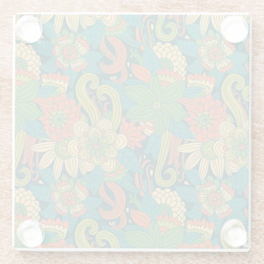 Zomerbloem Glazen Onderzetter (Achterkant)