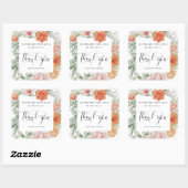 zomerbloem handgemaakt met liefde bedankt vierkante sticker (Vel)