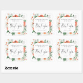 zomerbloem handgemaakt met liefde bedankt vierkante sticker (Vel)