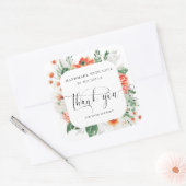 zomerbloem handgemaakt met liefde bedankt vierkante sticker (Envelop)