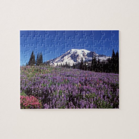 zomerbloemen aan de basis van de berg Rainier, Legpuzzel (Horizontaal)
