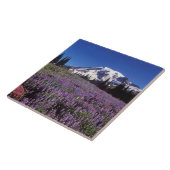 zomerbloemen aan de basis van de berg Rainier, Tegeltje (Zijkant)