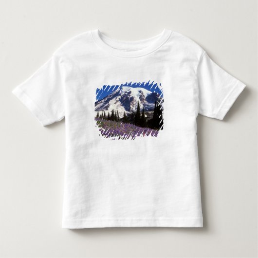 zomerbloemen aan de basis van de Mount Rainier, 2 Kinder Shirts (Voorkant)